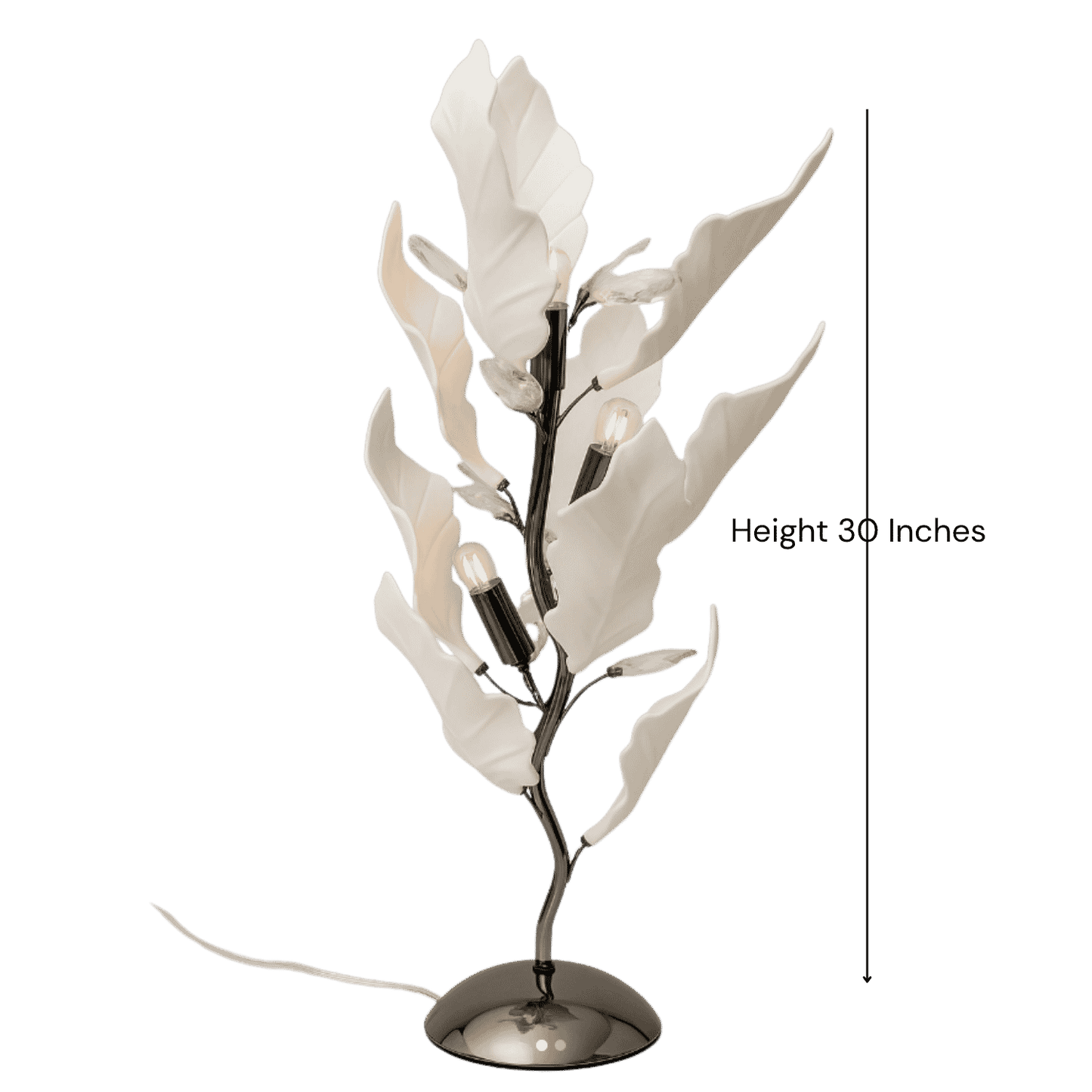 Ginkgo leaf floor lamp styled in a living room setting