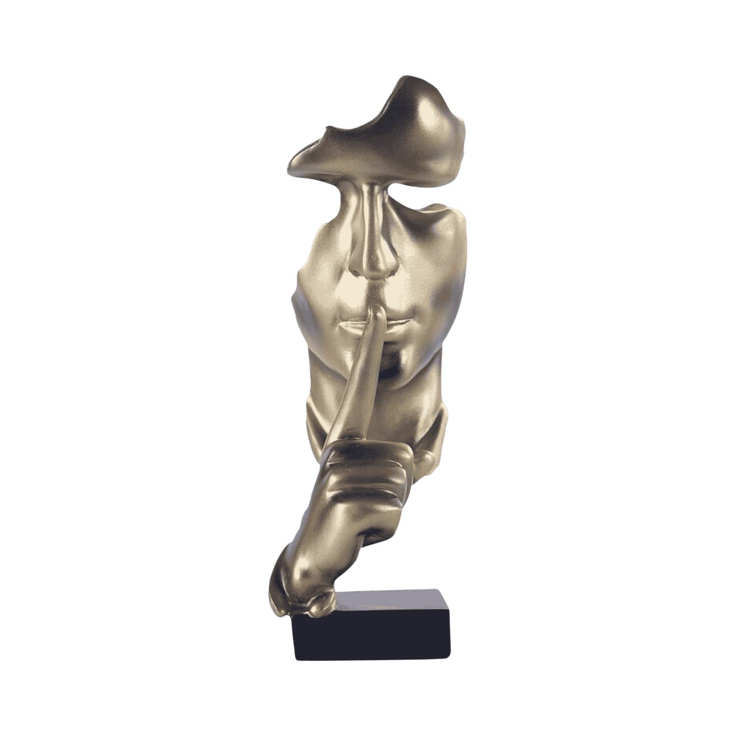 Silence Thinker statue styled on bookshelf