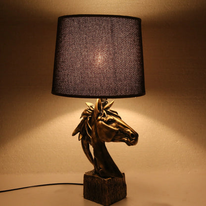Horse lamp, close-up detail view