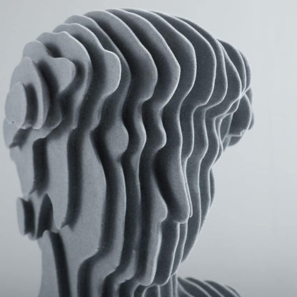Michelangelo fluted bust sculpture, close-up detail