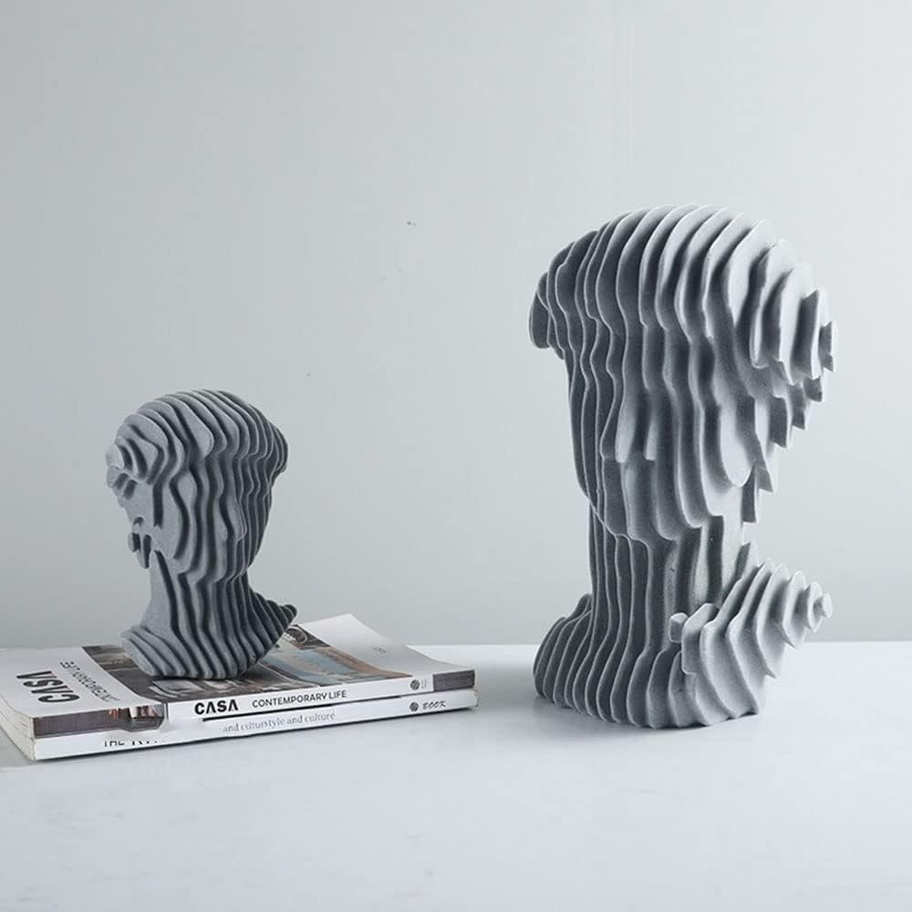 Michelangelo fluted bust sculpture, back view