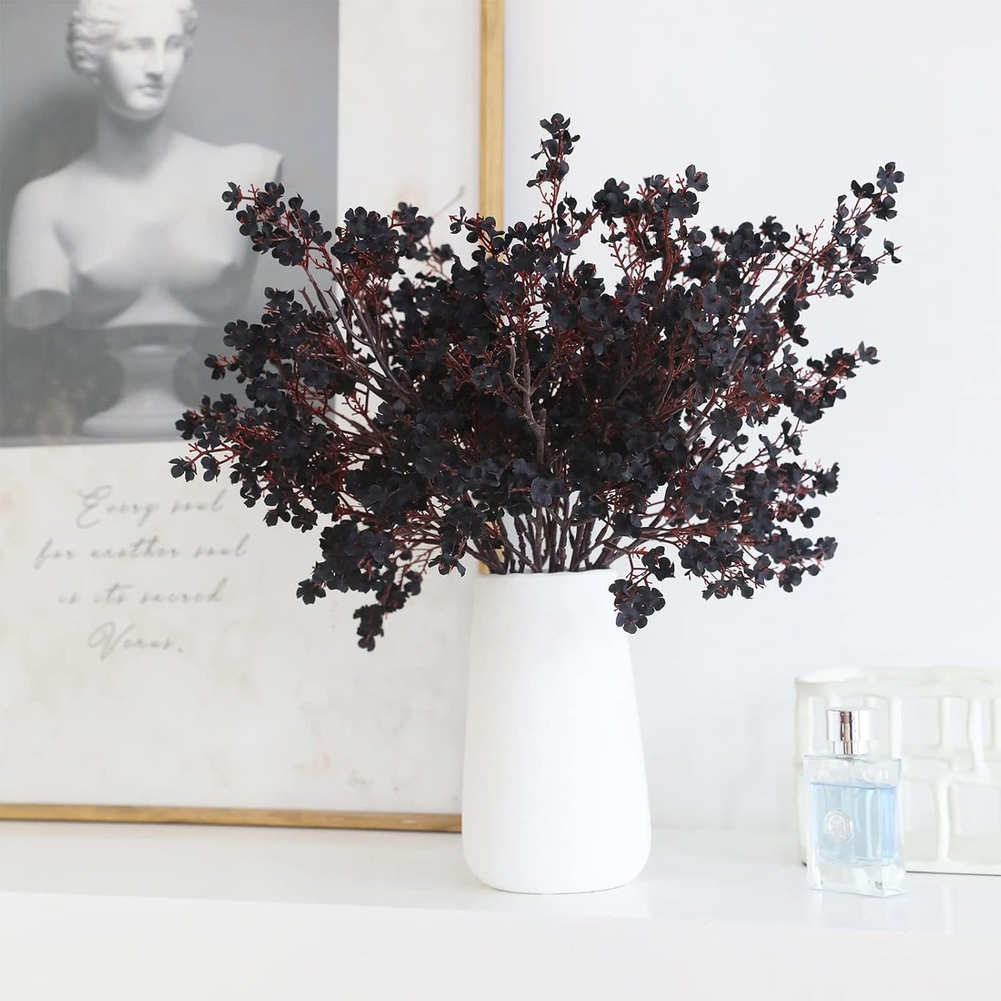 Faux silk burgundy stem, product detail view