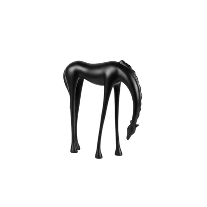 Abstract giraffe sculpture in black finish