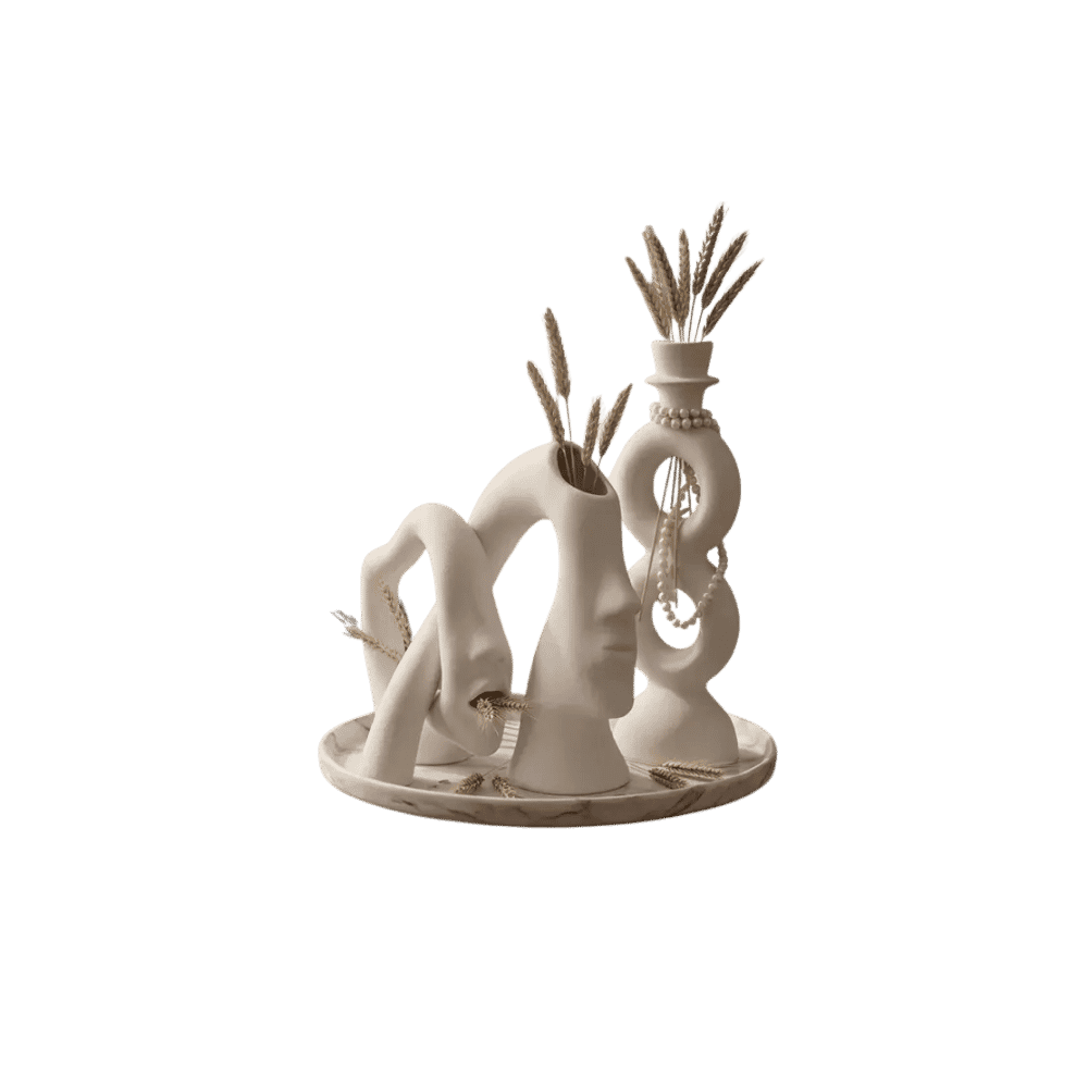 Abstract Harmony Sculpture Vase Set
