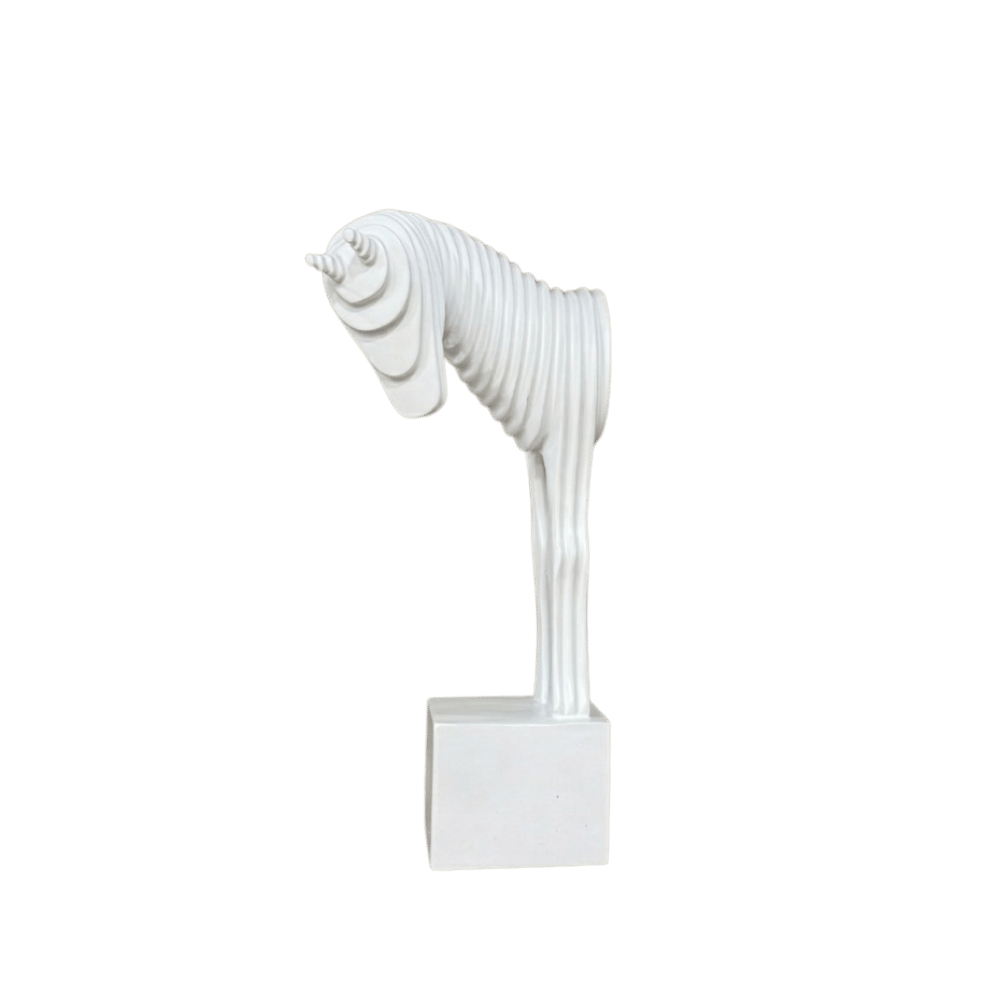 Abstract horse sculpture in black finish