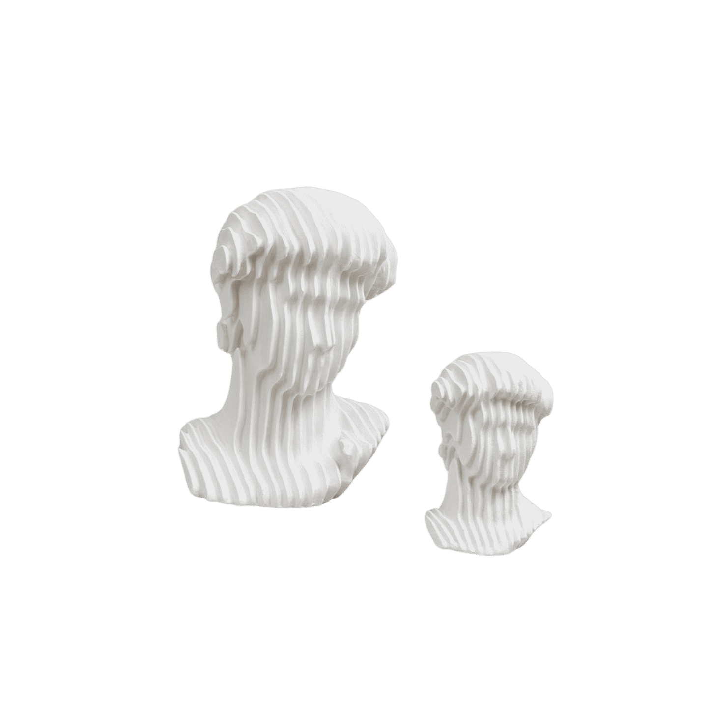 Michelangelo fluted bust sculpture styled on a shelf