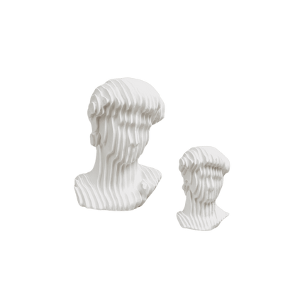Michelangelo fluted bust sculpture styled on a shelf