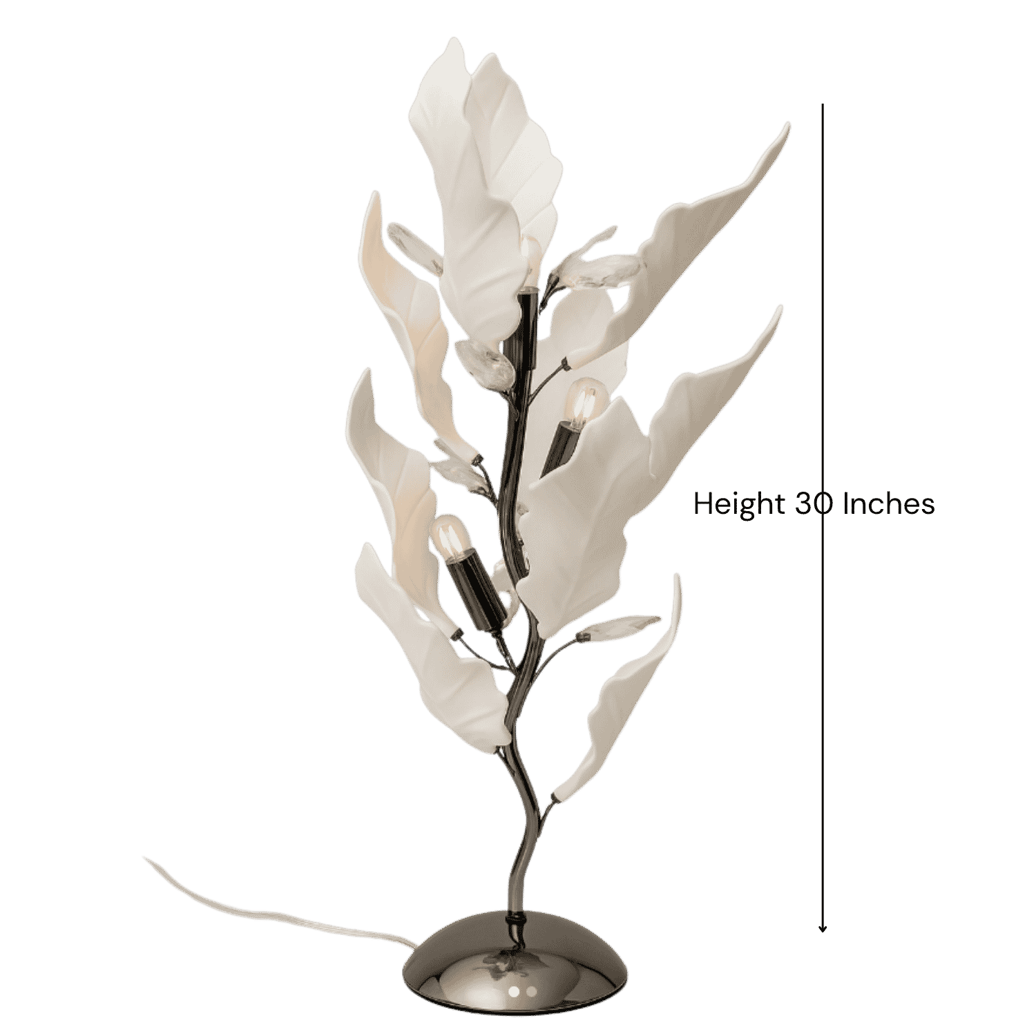 Ginkgo leaf floor lamp styled in a living room setting