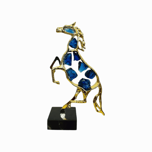 Amethyst crystal horse sculpture for display shelves