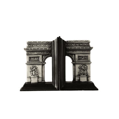 Arc de Triomphe bookends styled on a shelf
