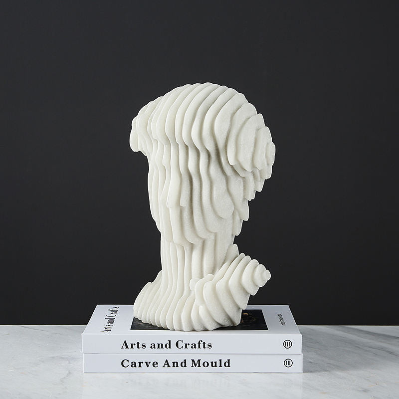 Michelangelo fluted bust sculpture on office desk