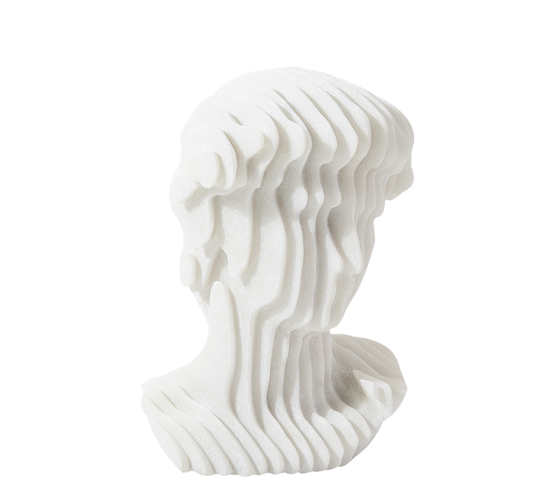 Michelangelo fluted bust sculpture size comparison, small and large