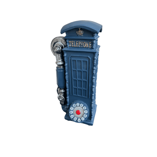 Ceramic telephone booth miniature decor piece