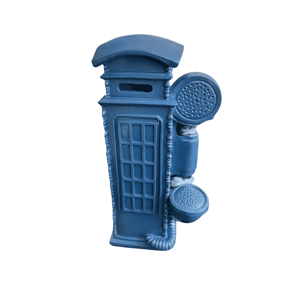 Ceramic telephone booth, side view