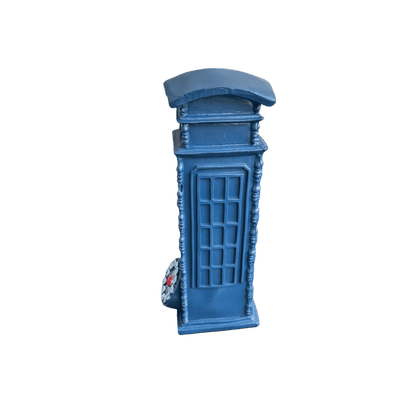Ceramic telephone booth, close-up detail