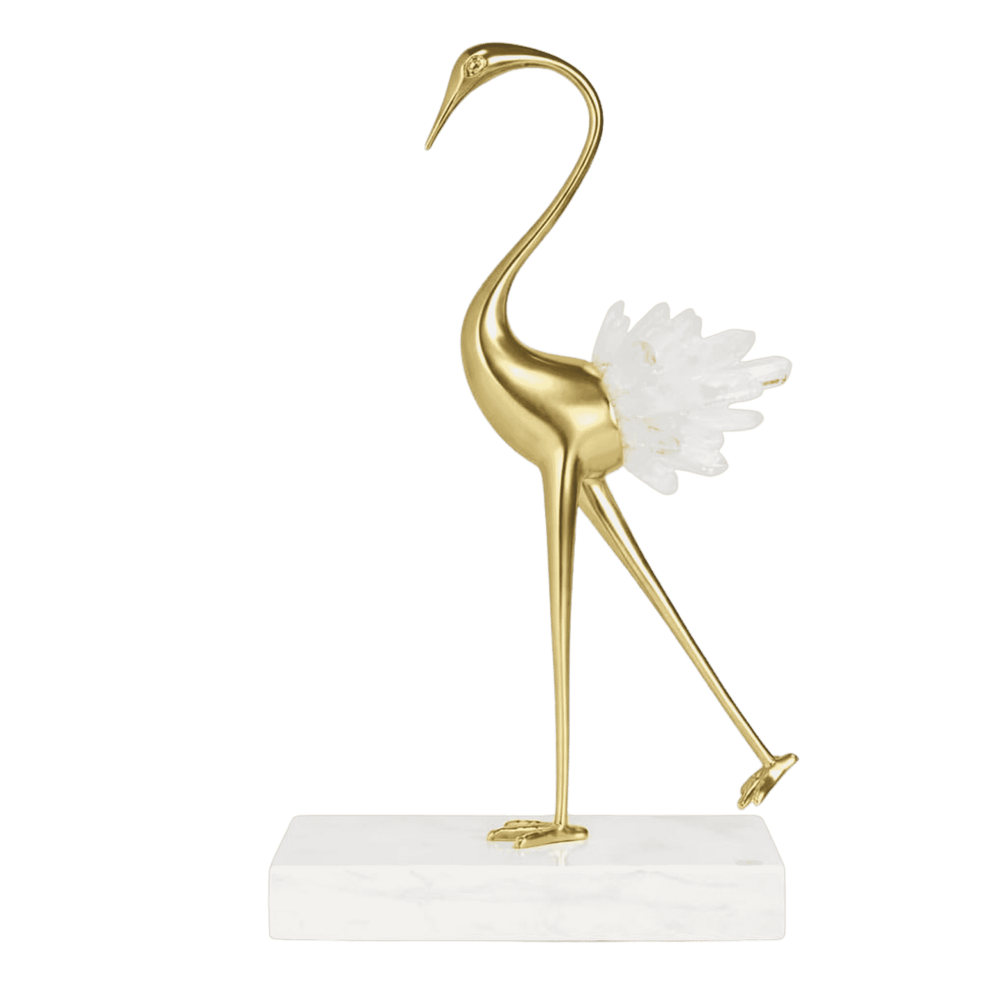Crane bird statue for display shelves or entryway console