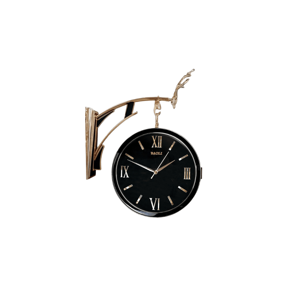 Round double-sided wall clock