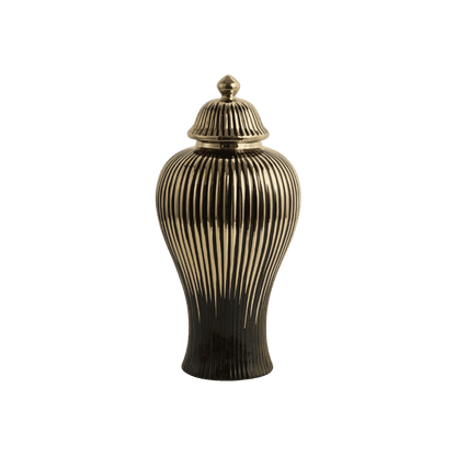 Black ginger jar set, size comparison