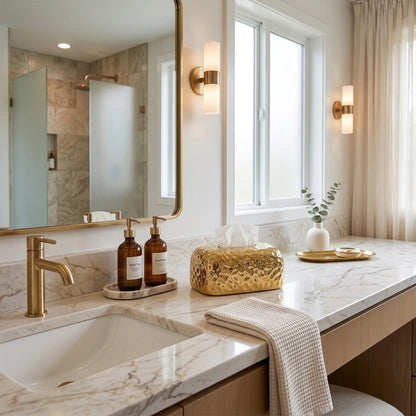 Gold Hammered Tissue Box Cover