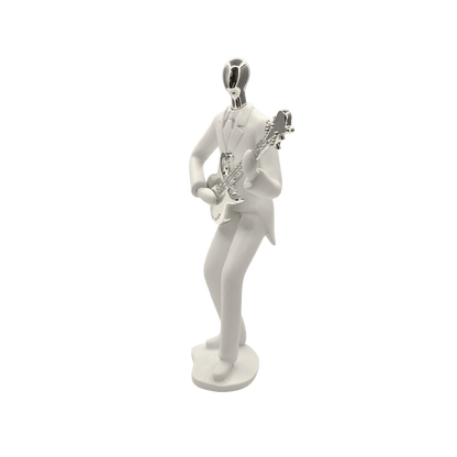 Guitar player figurine, close-up detail