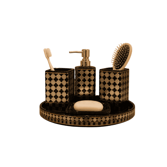 Imperial black bath set for bathroom counter styling