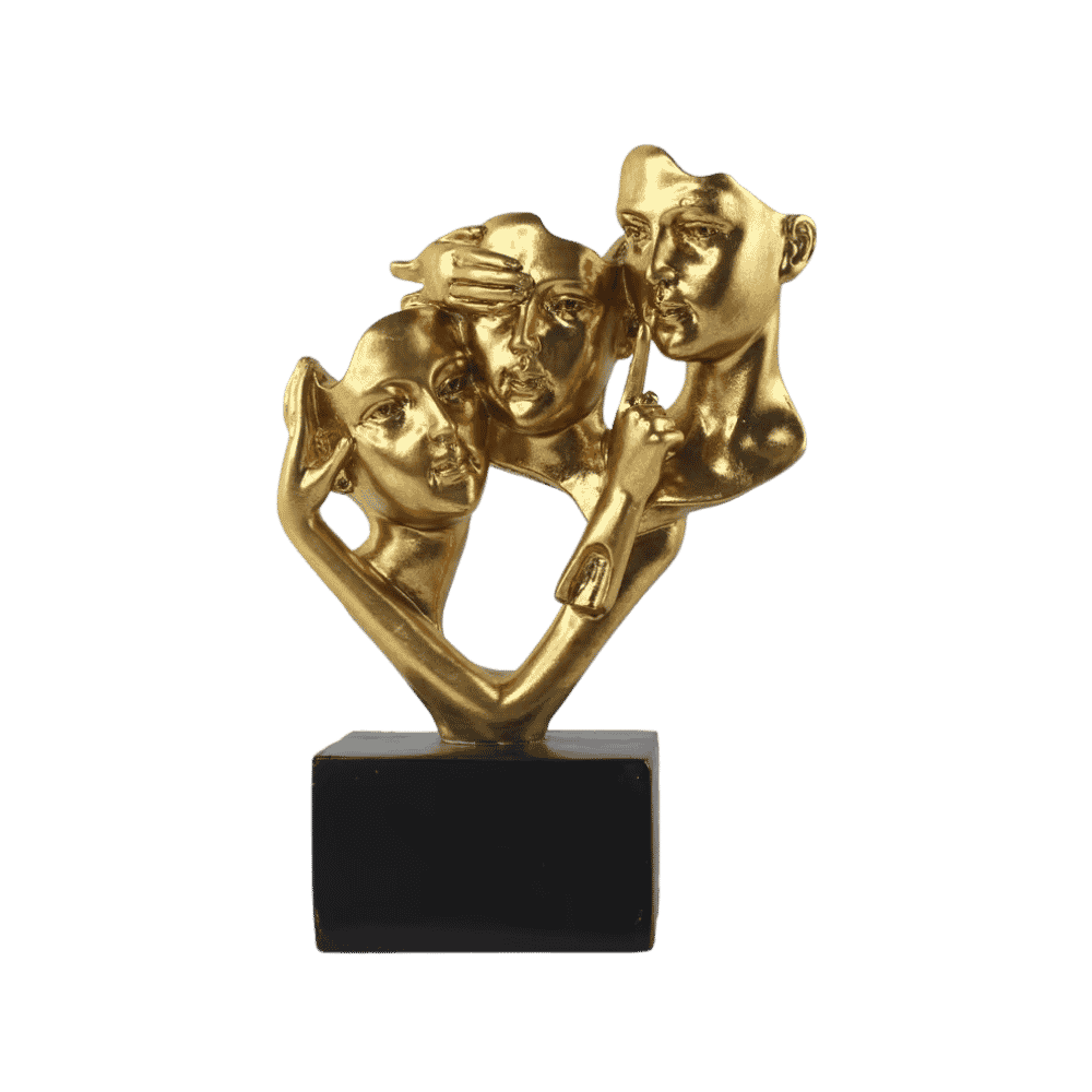 Abstract joint-line face sculpture for living room, office desk, or bookshelf