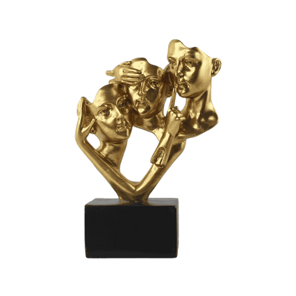 Abstract joint-line face sculpture for living room, office desk, or bookshelf
