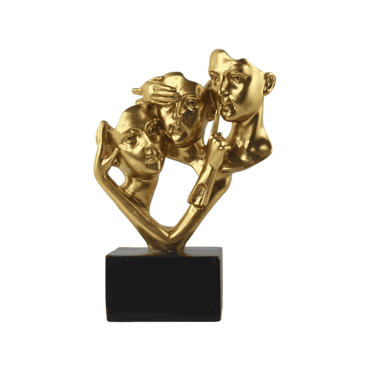 Abstract joint-line face sculpture for living room, office desk, or bookshelf