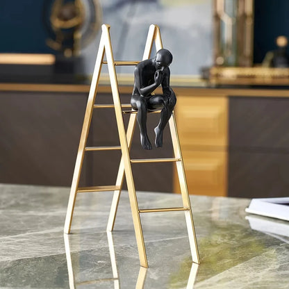 Ladder man ornament, close-up detail