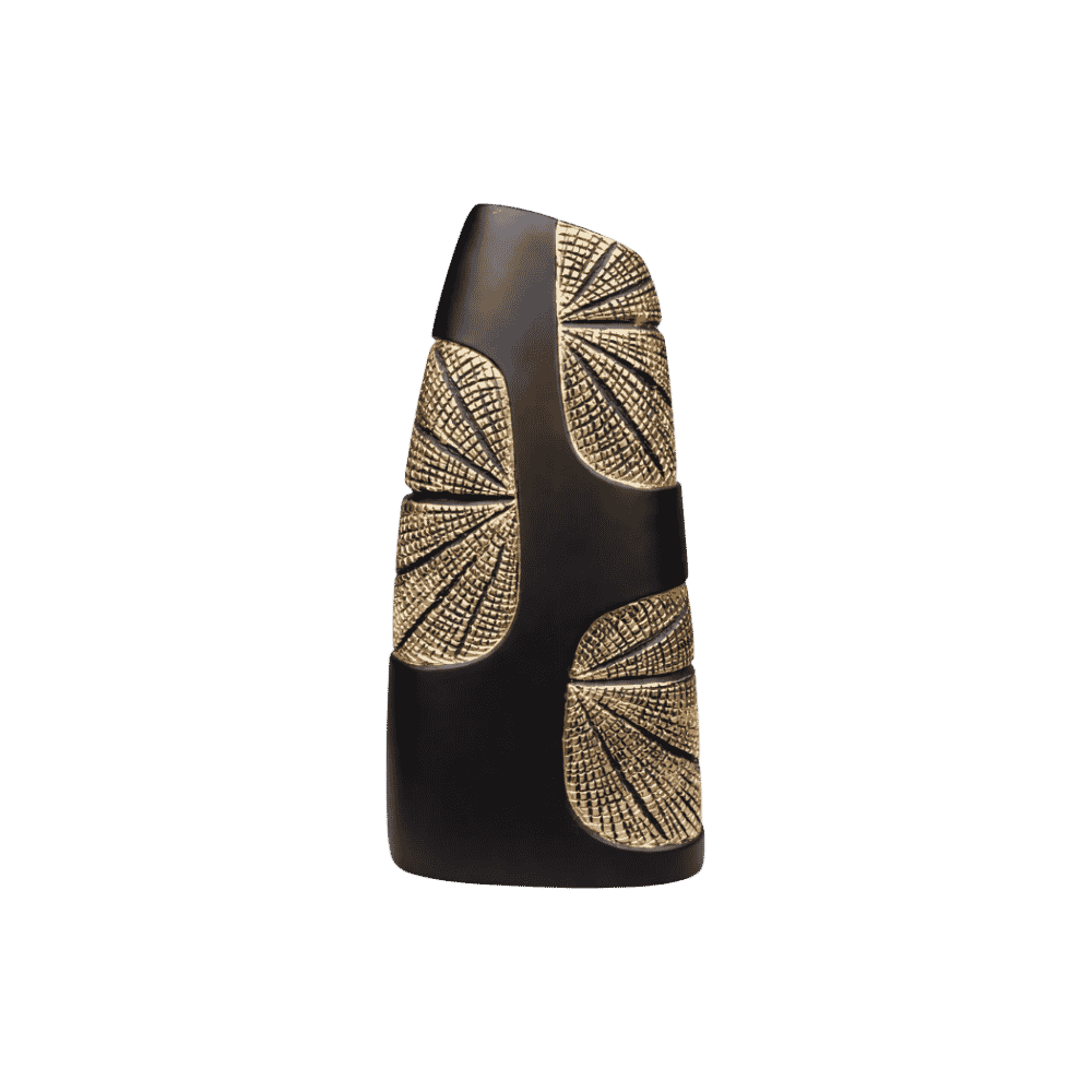 Midnight leaf vase set, close-up detail
