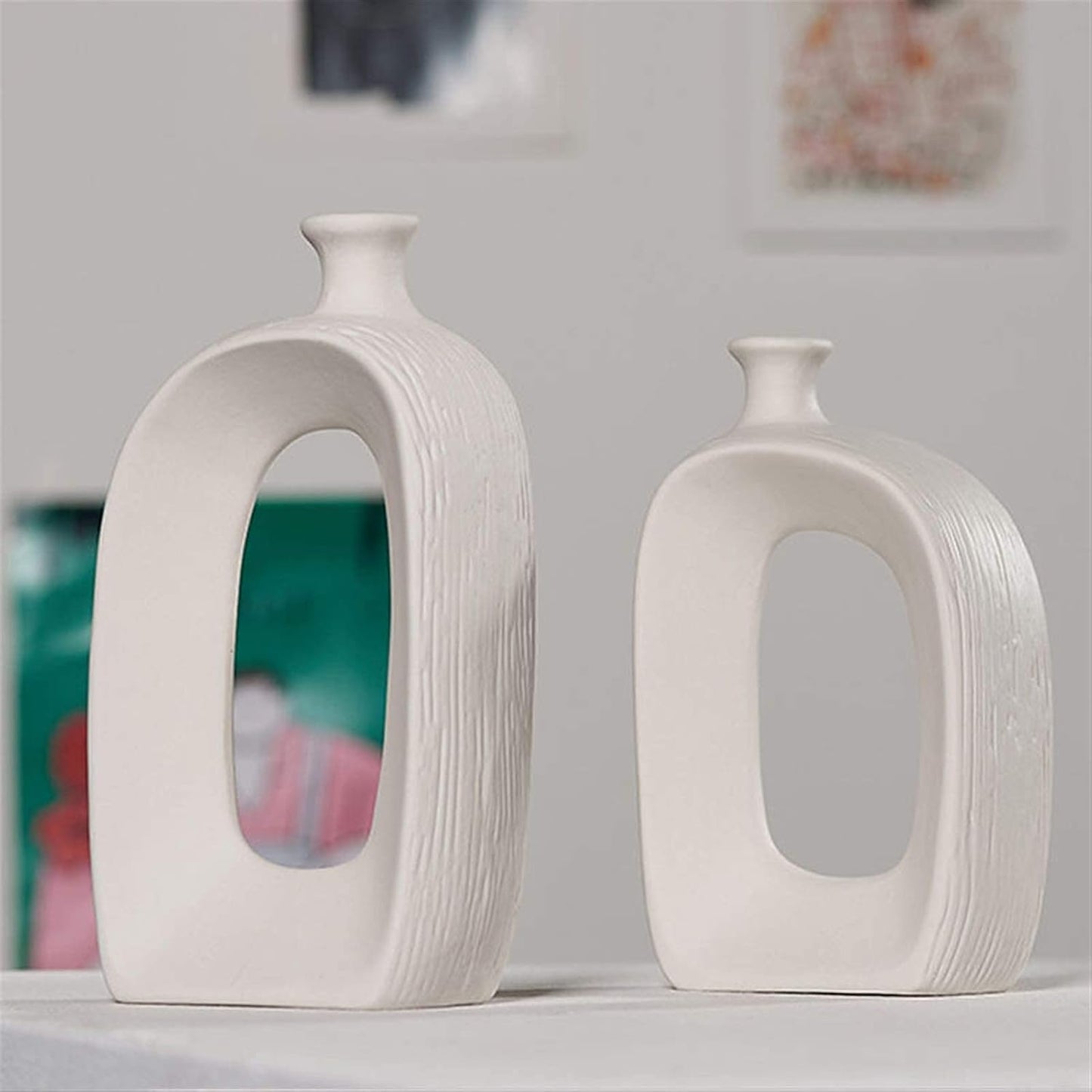 Porcelain flower vase, close-up detail