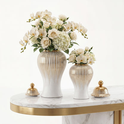 White Ginger Jar Set