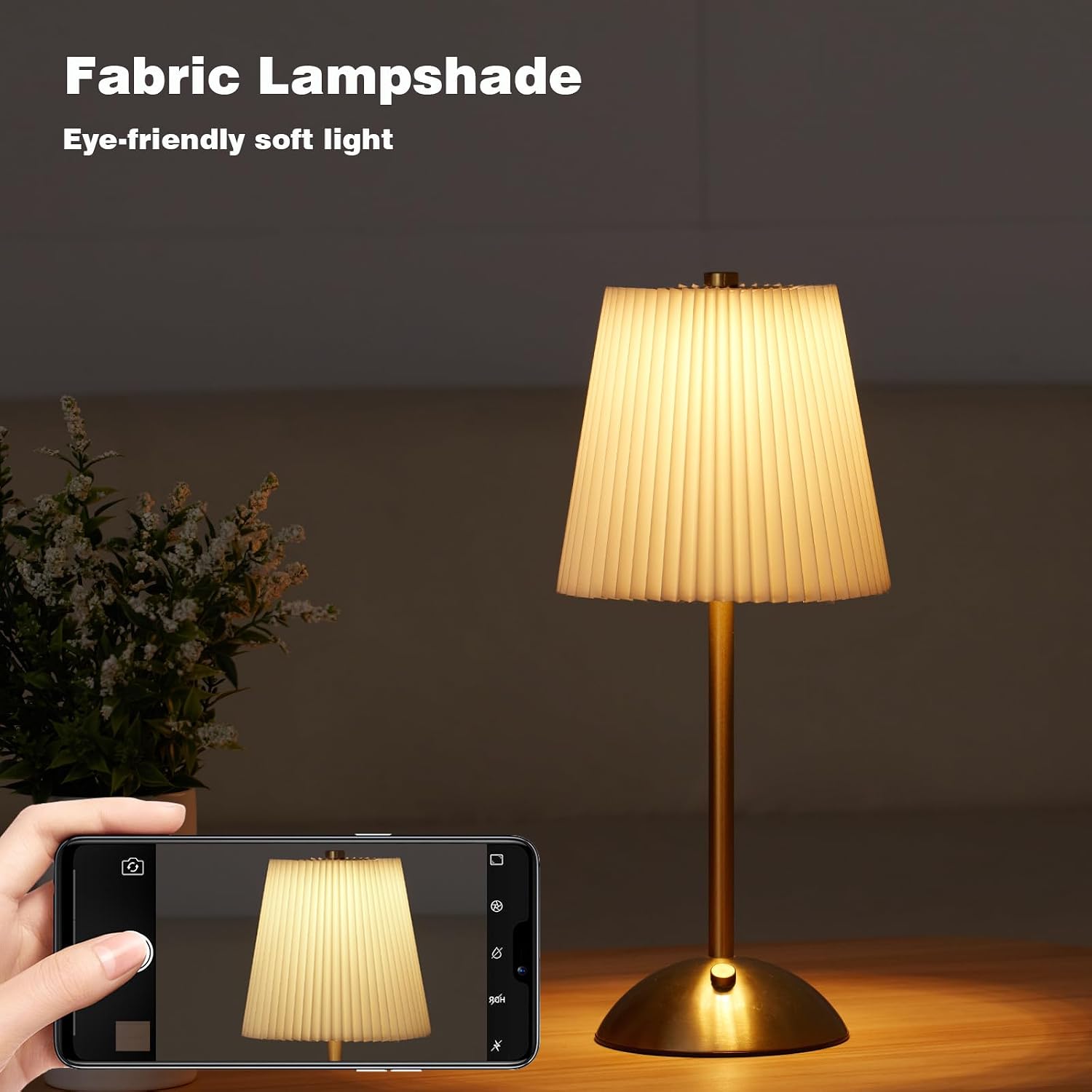 Rechargeable fabric table lamp