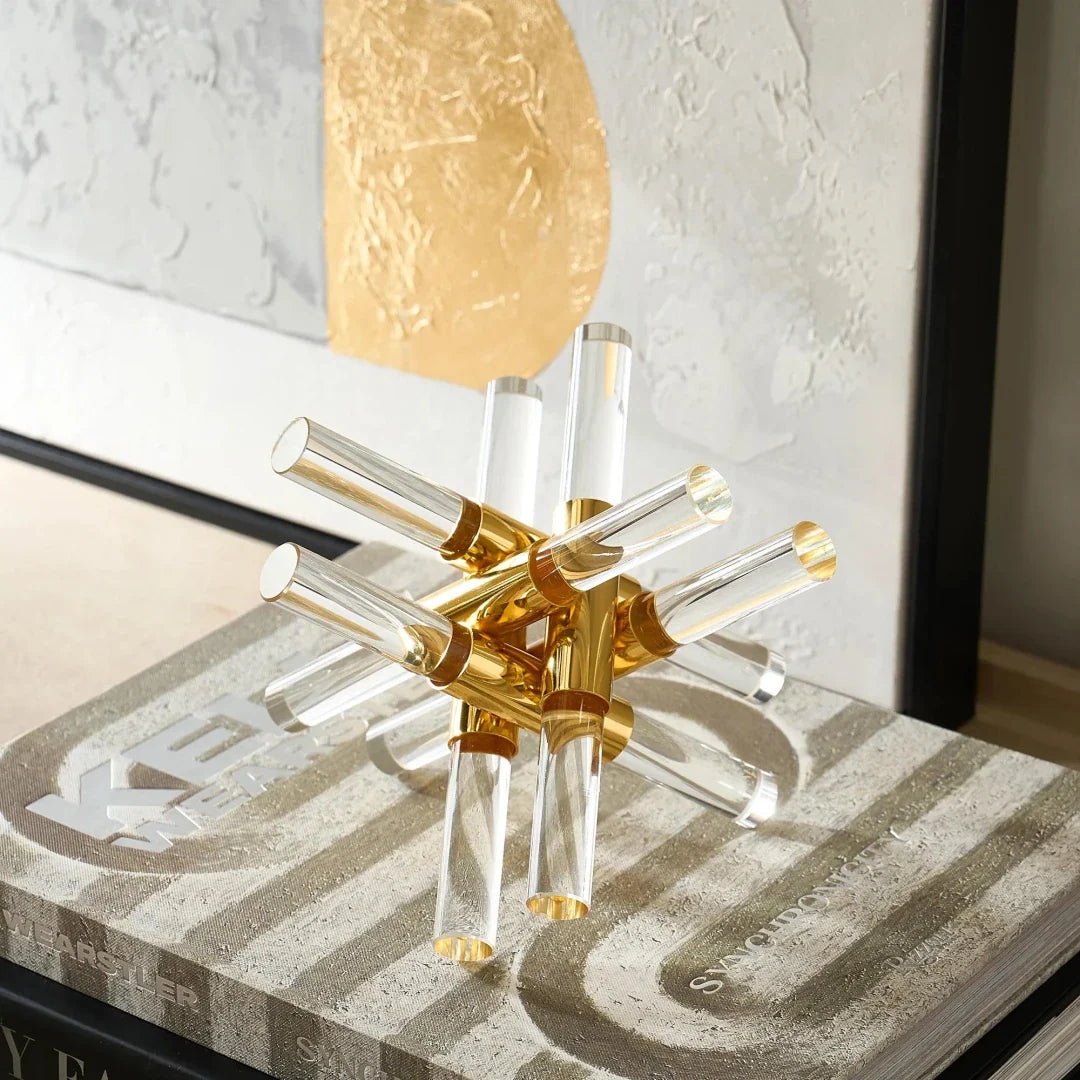 Crystal Rubik cube ornament, close-up detail