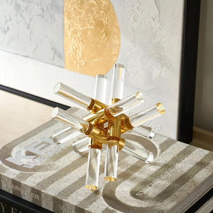 Crystal Rubik cube ornament, close-up detail