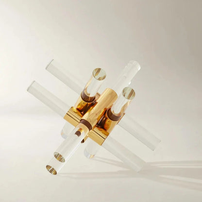 Crystal Rubik cube ornament, side view