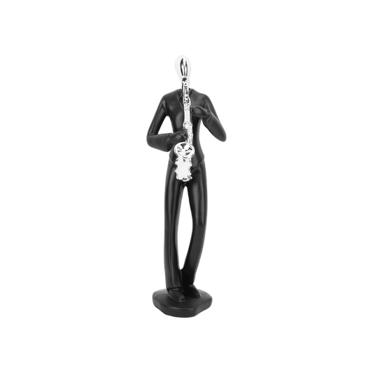 Saxophone player figurine sculpture for shelves or desks
