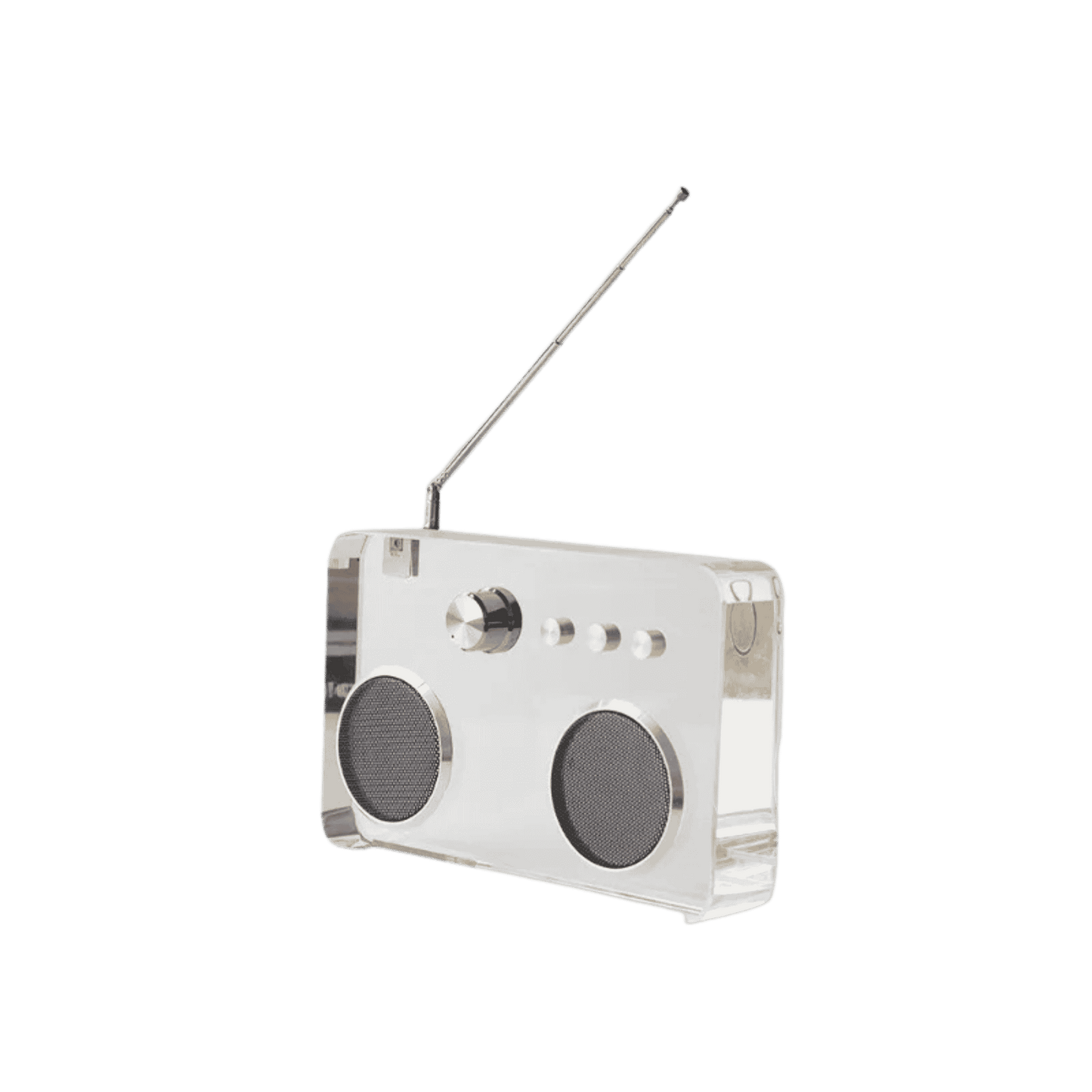 Crystal tape recorder-shaped decor piece for office desk or coffee table