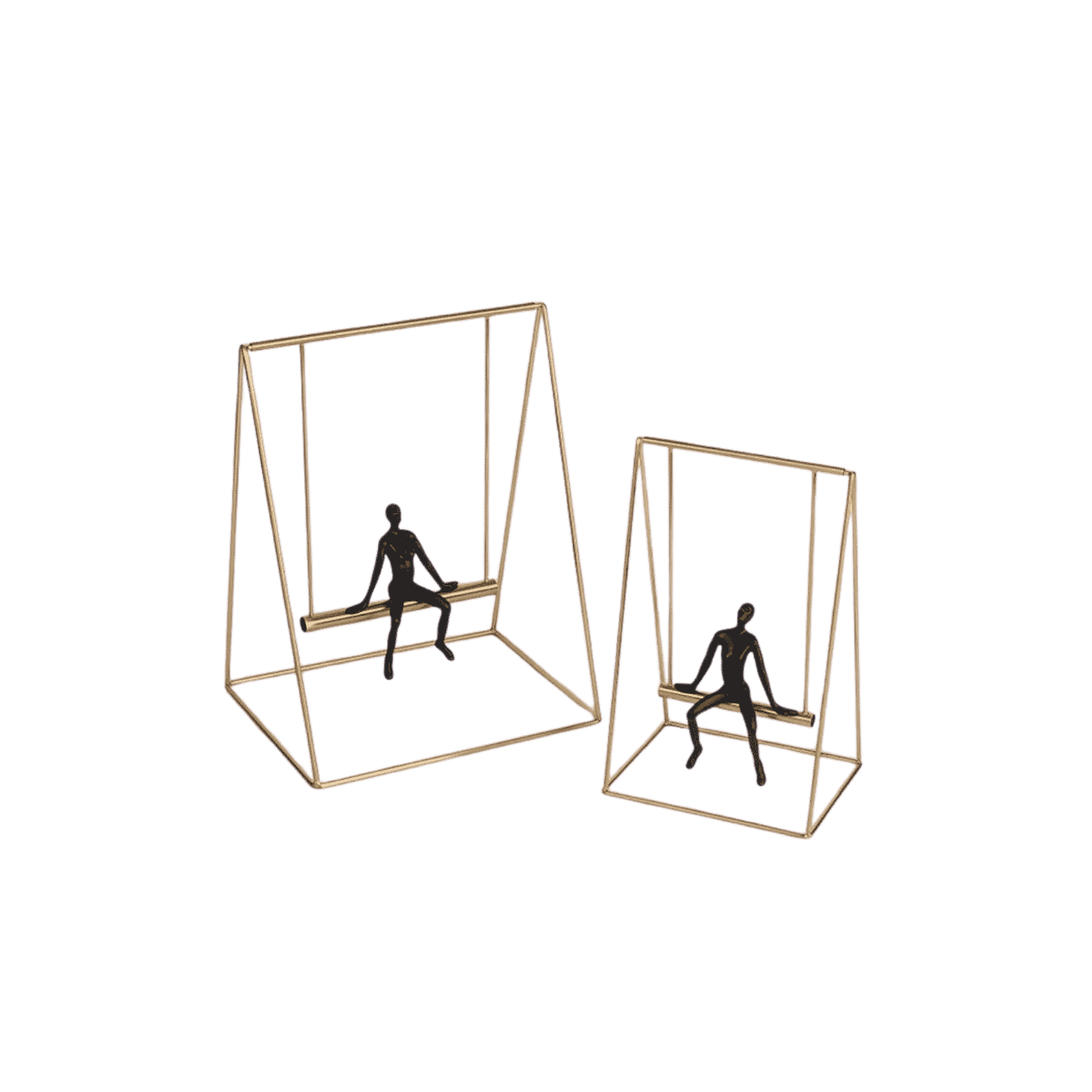 Metal swing figurine sculpture for coffee table or office desk