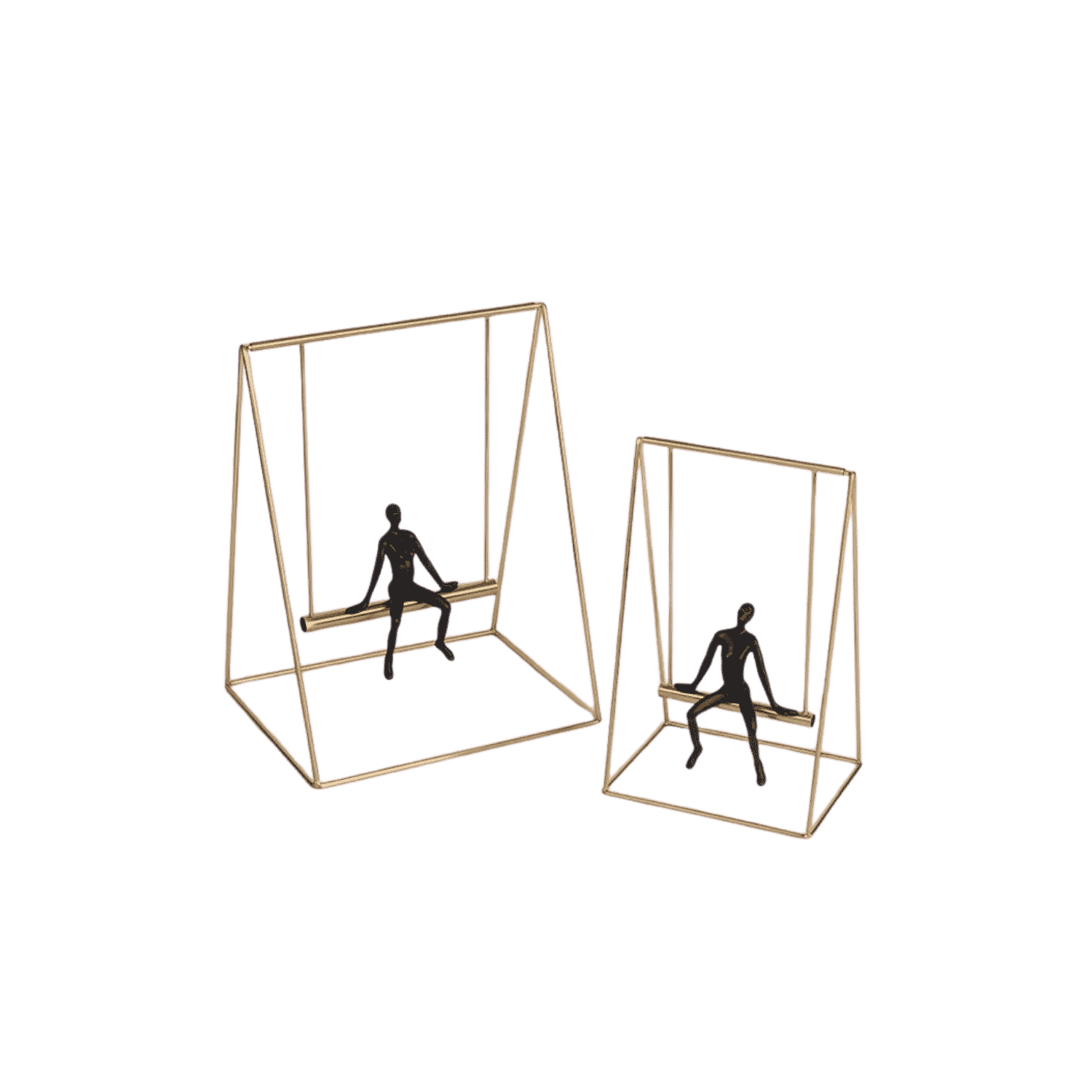Metal swing figurine sculpture for coffee table or office desk