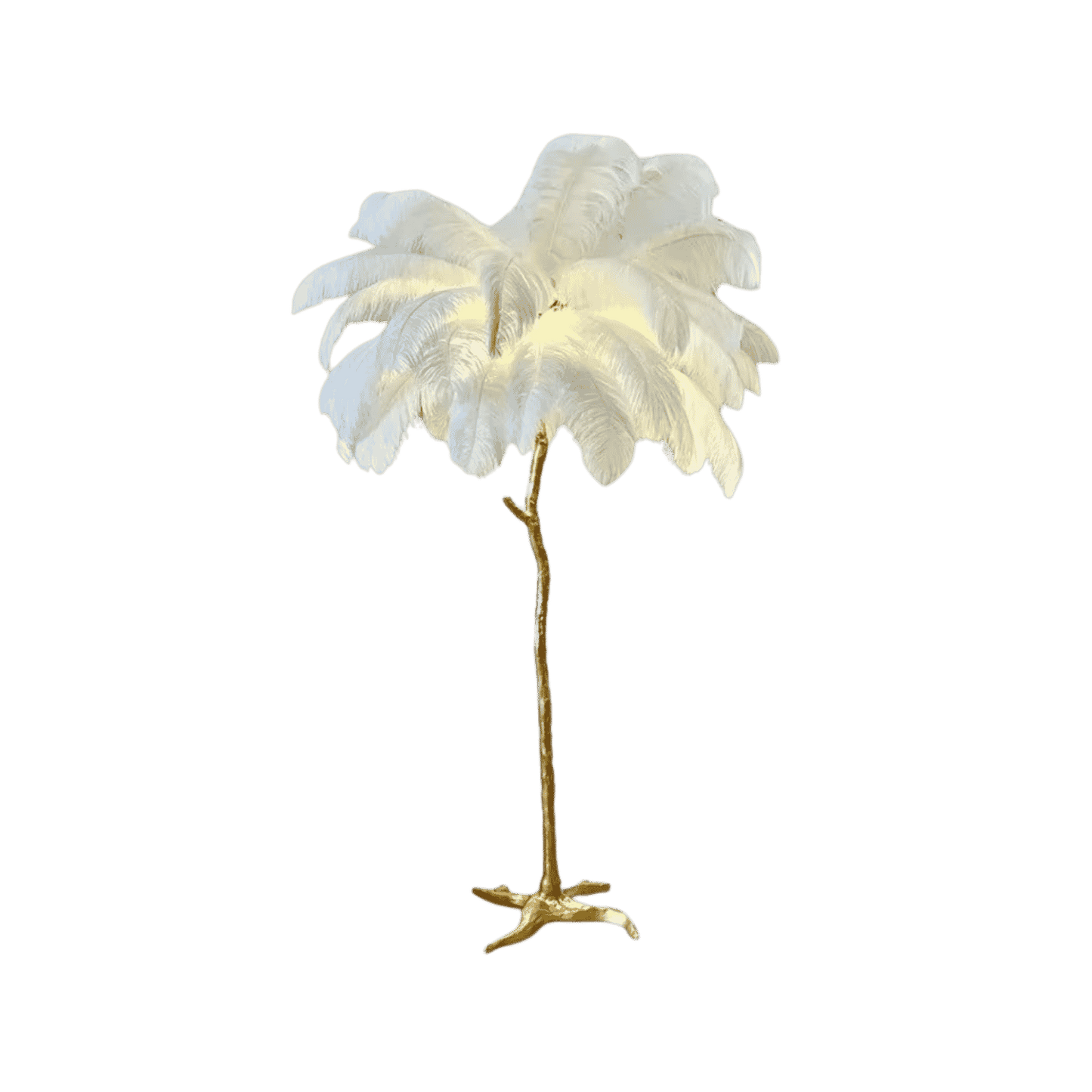 White ostrich feather floor lamp for luxury living room decor