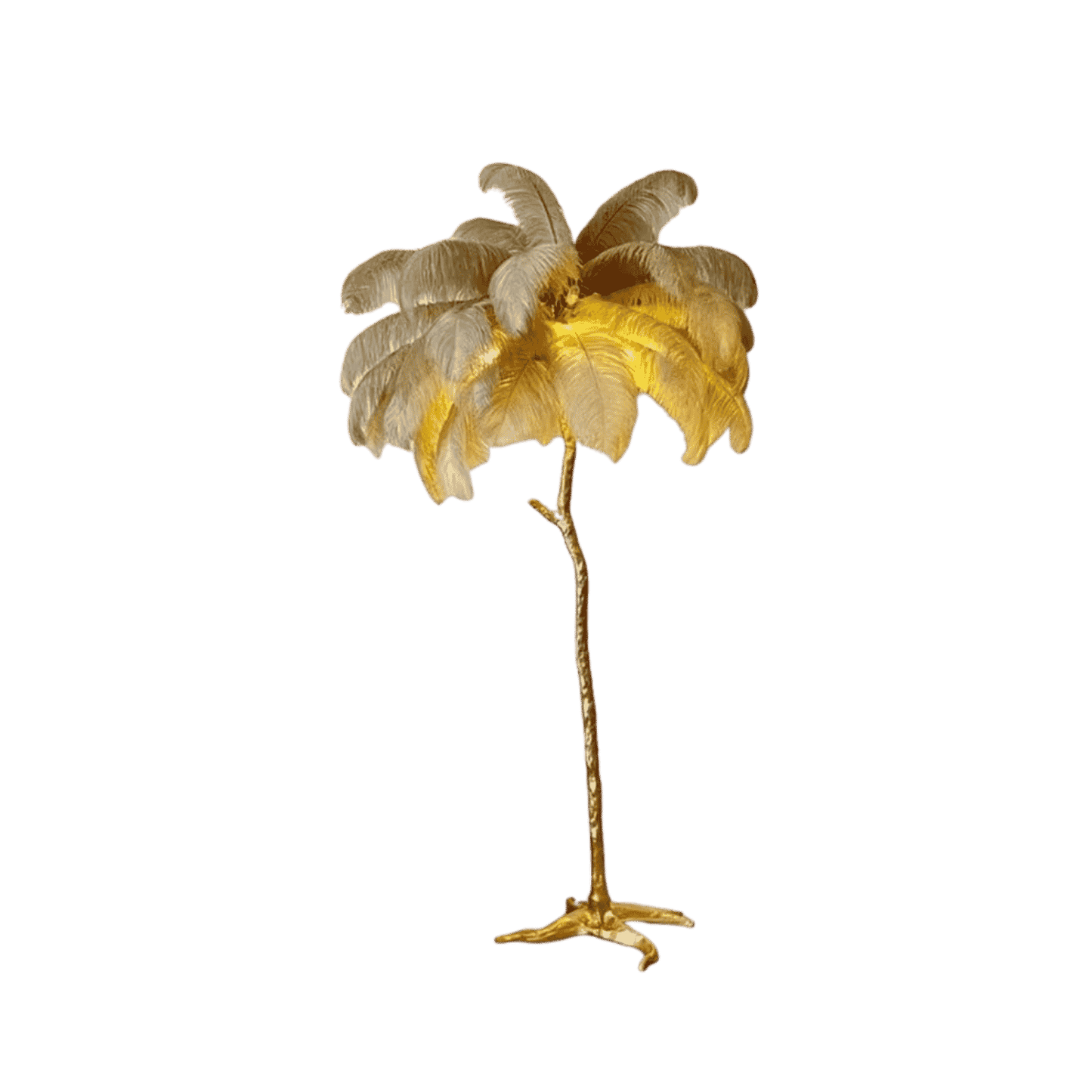 Beige ostrich feather floor lamp for luxury living room decor