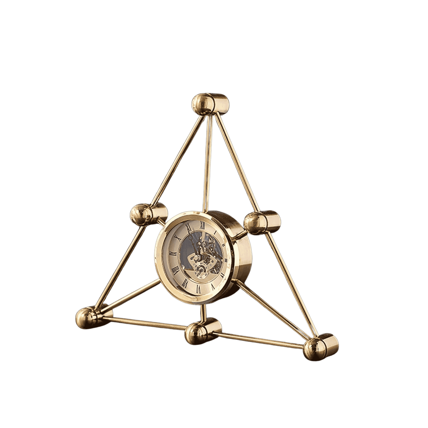 Triangle-shaped metal wall clock for modern interiors