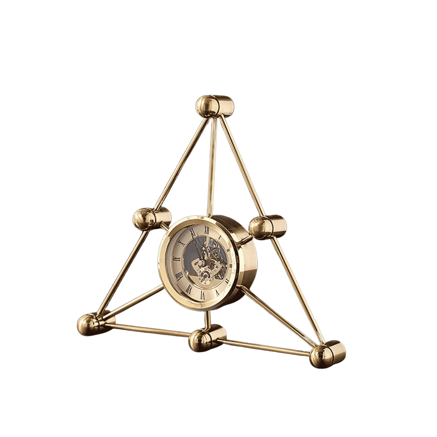 Triangle-shaped metal wall clock for modern interiors