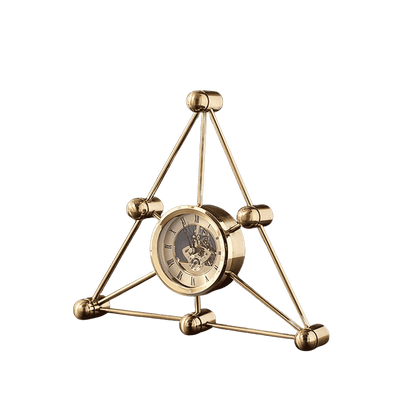 Triangle-shaped metal wall clock for modern interiors