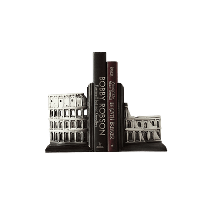 Roman column-style bookends for bookshelves and office desks