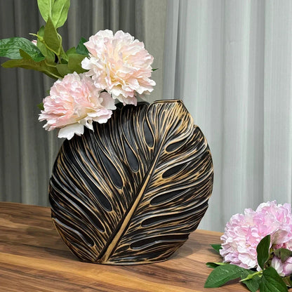 Vintage leaf vase set styled on a table