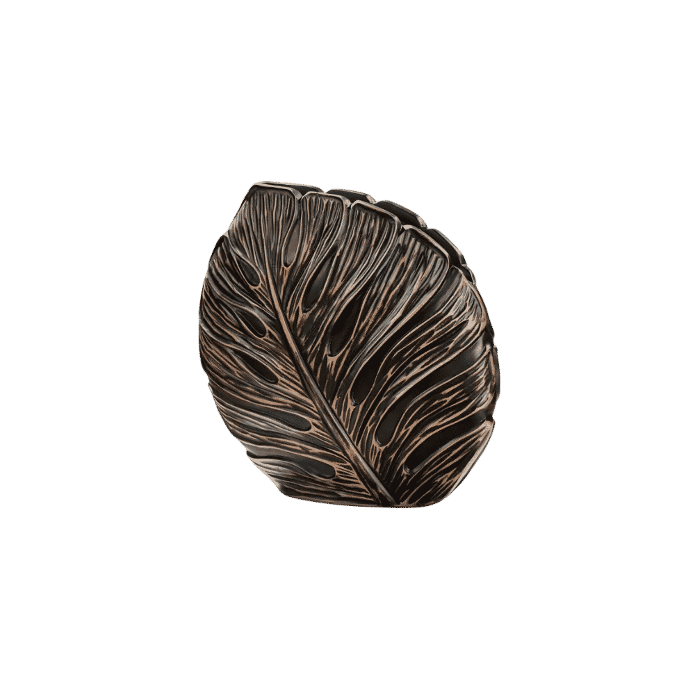Vintage leaf vase set for console or tabletop display