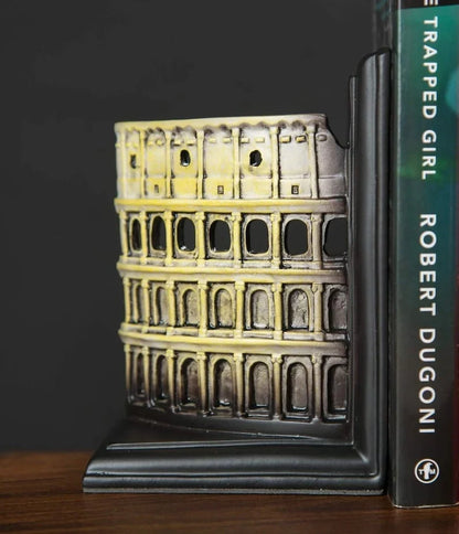 Rome bookends, close-up detail view